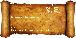 Novák Romána névjegykártya